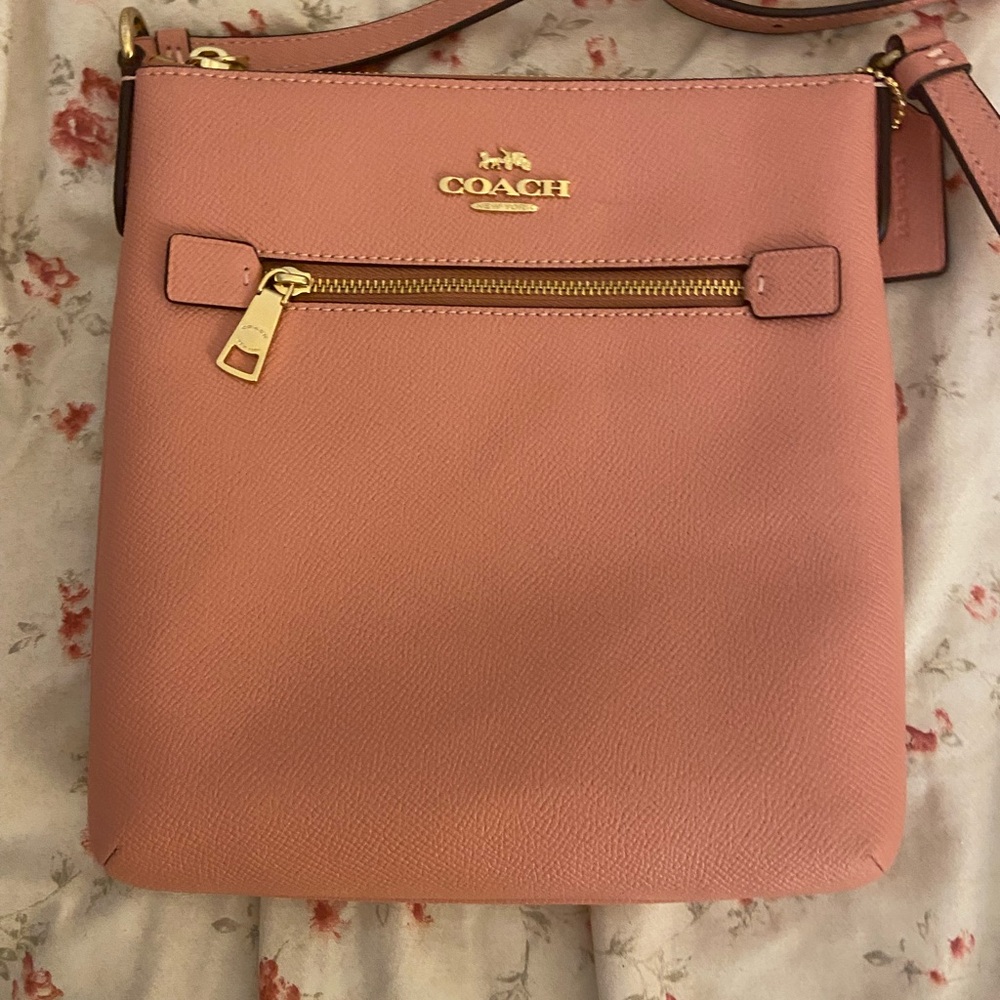 Coach Pink Crossbody Bag with Gold-Tone Hardware